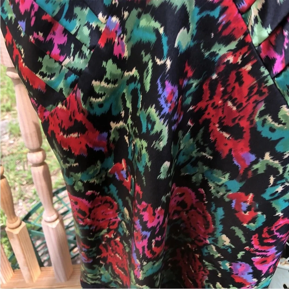 Victorias Secret Lingerie Satin Slinky Black Floral Lace Slip S Vintage 80s 90s
